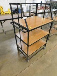 lot 235 image: Black Rolling Storage Cart - 32(w) x 54(h) x 22(d)