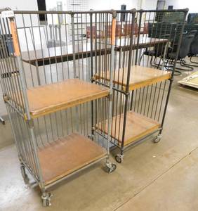 lot 236 image: 2 - Rolling Storage Carts - 27.5(w) x 56(h) x 21(d)