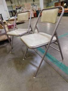 lot 252 image: Folding Chairs with Rolling Cart