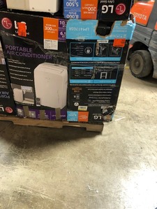 lot 22 image: Pallet with assorted appliances from major retailer. Customer returns. Some of the contents of this pallets are  11 Air Conditioners  8000 to 10000 BTUS