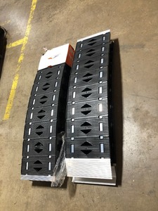 lot 13 image: SET OF 2 CargoSmart  12 in. W x 90 in. L Hybrid S-Curve Centerfold Loading Ramp 750 lb. open pkg not used