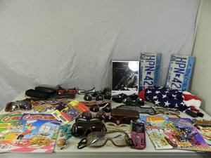 lot 37 image: Comics, Beck Autographed Picture, Glasses, Flag, More