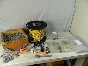 lot 76 image: Nails, Extension Cords, Shop Supplies, Etc