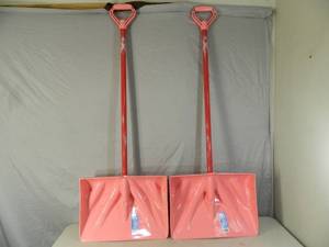 lot 77 image: 2 New Breast Cancer Awareness Snow Shovels