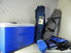 lot 104 image: Cooler, Camping Chairs, More