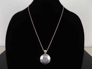 .925 Sterling Silver Moonstone Cabochon Pendant Necklace
