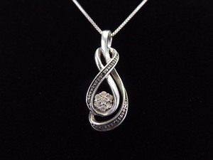 .925 Sterling Silver Diamond Infinity Pendant Necklace