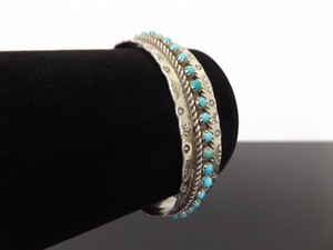 .925 Sterling Silver&nbspTurquoise JP Ukestine Zuni Open Cuff Bracelet
