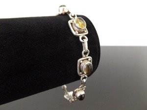 .925 Sterling Silver Moonstone Cabochon Bracelet