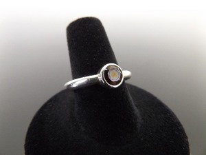 .925 Sterling Silver Round Cut Garnet Ring Size 7.5