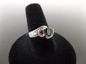 .925 Sterling Silver Oval Cut Multi Stone Ring Size 9