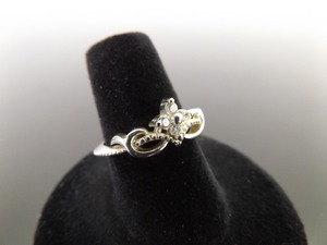 .925 Sterling SilverCrystal Bow Ring Size 7