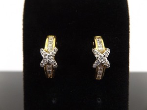 .925 Sterling Silver Crystal Quarter Hoop Vermeil Post Earrings