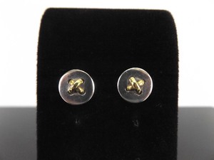 .925 Sterling Silver Gold Knot Post Earrings