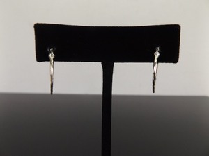 .925 Sterling Silver Etched Hoop Hinged Post Clasp Earrings
