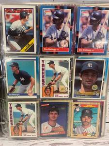 lot 9 image: Binder Full of 1980s (some 90s) Baseball Cards