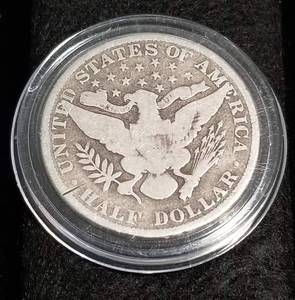 1905 BARBER SILVER HALF DOLLAR IN AIRTITE
