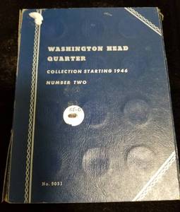 BOOK 2 SET OF SILVER WASHINGTON QUARTERS 1946-1960 36 COINS