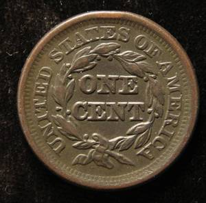 1851 US BRAIDED HAIR LARGE CENT XF45