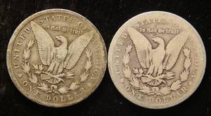 2 MORGAN SILVER DOLLARS 1900-O 1901-O