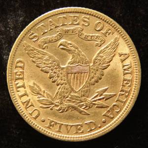 1900 US $5 GOLD LIBERTY AU