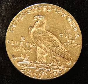 1910 US $2.50 GOLD INDIAN AU