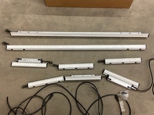 lot 63 image: Lot Of (9) EcoSense LED Lights Bars With Power & Link Cords