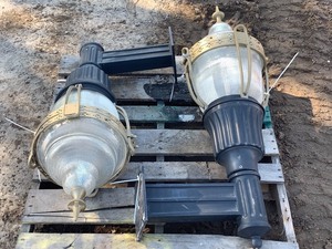 lot 16 image: Set Of (2) Large Vintage Exterior Light Fixtures