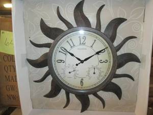 Bronze Finish Sun Clock IndoorOut...