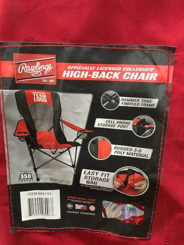 lot 466 image: Northern Illinois University Huskies High Back Chair, Retail $46.99