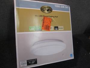 Hampton Bay 12 in. White Round LED ...