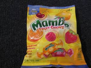 12- 3.52 oz Bags Mambo Fruit Chews...