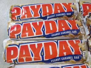 lot 62 image: 12 Pay Day Candy Bars Best by Oct 2...