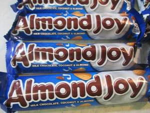 lot 65 image: 12 Almond Joy Candy Bars Best by Oc...