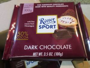 lot 94 image: Box of 12 Ritter Sport Dark Chocola...