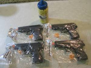 lot 130 image: Lot of 4 Pistol Airsoft Guns with B...