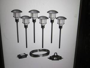 lot 145 image: 6-Pack Low Voltage Black Outdoor In...