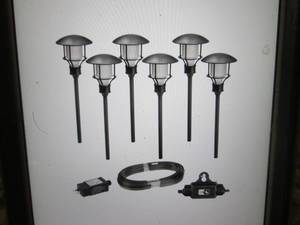 lot 146 image: 6-Pack Low Voltage Black Outdoor In...