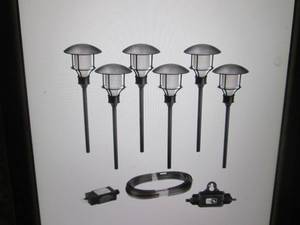 lot 156 image: 6-Pack Low Voltage Black Outdoor In...