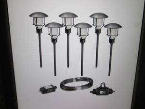 lot 157 image: 6-Pack Low Voltage Black Outdoor In...