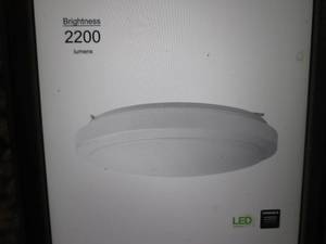 lot 161 image: Dimmable 20 Round White LED Flush ...