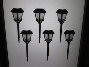 lot 164 image: 6-Pack Solar Oil Rubbed Bronze Outd...