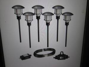 lot 180 image: 6-Pack Low Voltage Black Outdoor In...