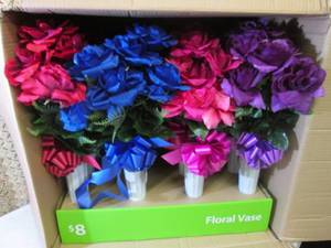 lot 229 image: Case of 12 Fake Flower Vases Approx...