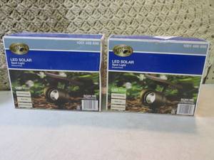 lot 240 image: Lot of 2 Solar 45-Lumen Bronze Meta...