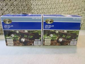 lot 241 image: Lot of 2 Solar 45-Lumen Bronze Meta...