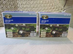 lot 242 image: Lot of 2 Solar 45-Lumen Bronze Meta...