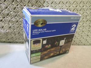 lot 249 image: 2-Pack Solar Black Outdoor Integrat...