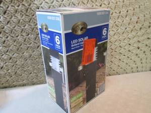 lot 257 image: 6-Pack Solar Black Outdoor Integrat...