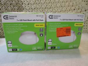 lot 271 image: Lot of 2 Spin Light 7 LED Flush Mo...